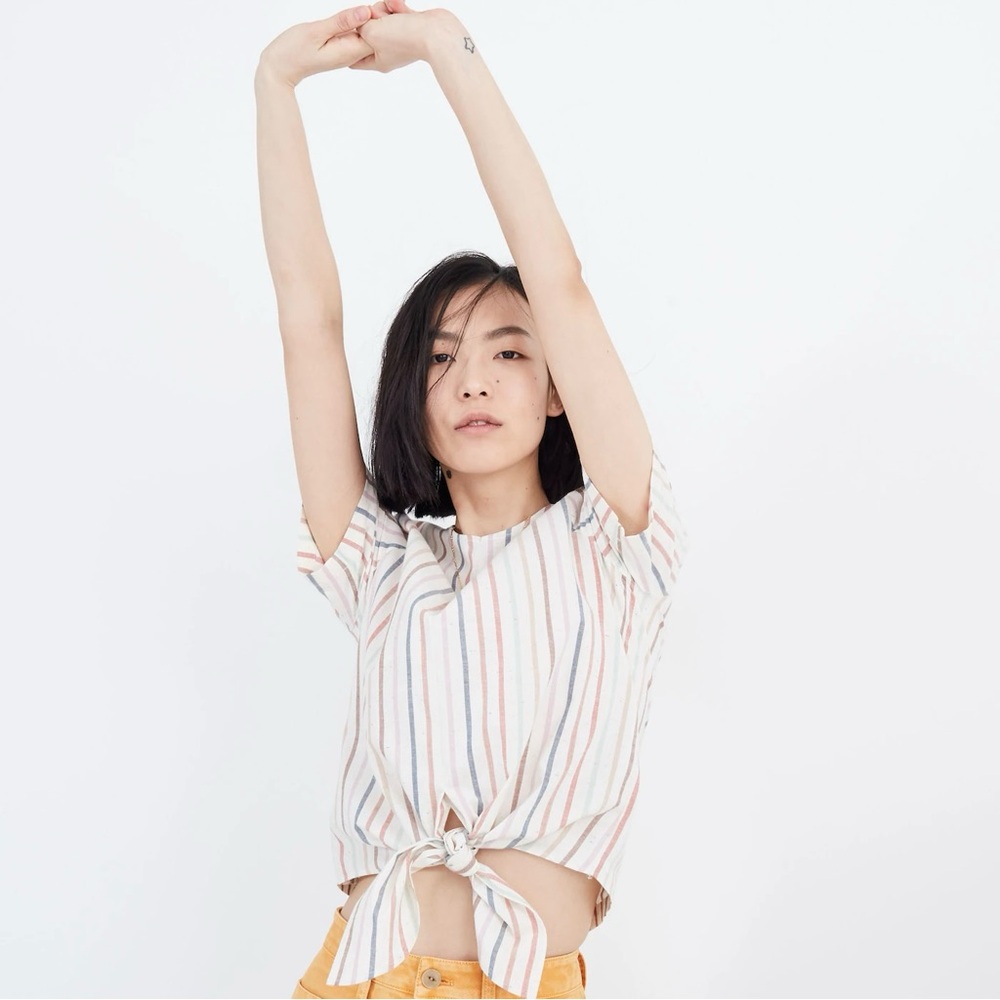 Madewell Button-Back Tie-Tee Blouse